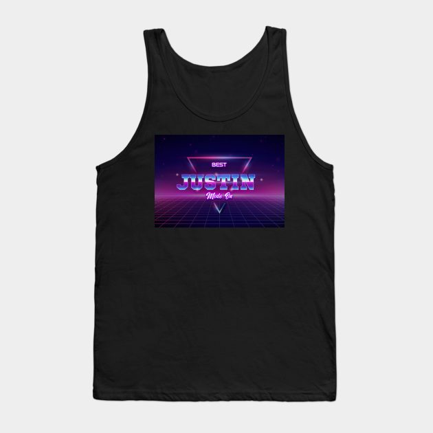 Best Justin Name Tank Top by Wanda City